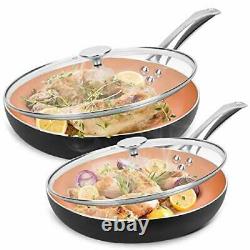 10+12 Nonstick Frying Pan Sets with Lids Ultra Nonstick Cookware Sets wit