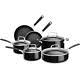 10 Piece Black Covered Saucepan Saute Pan Skillet Casserole Kitchen Cookware Set