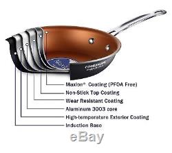 10-Piece Copper Ceramic Induction Compatible Nonstick Pots and Pans Set kitchen