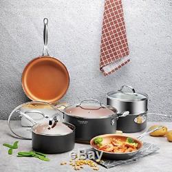10-Piece Non-Stick Cookware Set Ceramic Induction Cooking Pots and Pans With Lid