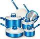 10 Piece Nonstick Pots and Pans Set, Induction Cookware Set with Glass Lids