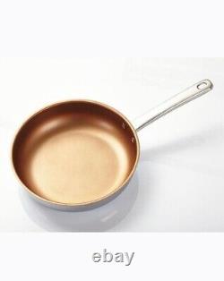 11 Piece Set Stainless Steel Copper Non-Stick Healthy Cooking 8 Pans 3 Lids
