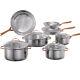 11pcs Stainless Steel Cookware Set Non-Stick Induction Pot & Pan Set withGlass Lid