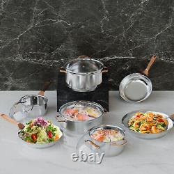 11pcs Stainless Steel Cookware Set Non-Stick Induction Pot & Pan Set withGlass Lid