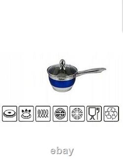 12 pcs Induction Pan Set Saucepan Set Cookware Set Pot All Hobs Blue