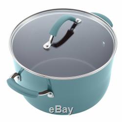 12pc Rachel Ray Cookware Set Nonstick Blue Pots Pans Lids Teal Non Stick Rachael