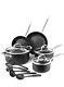 13 PCS Non-stick Pan Set Frying Pot with 3 Glass Lids & 5 Cookware for Induction