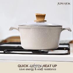 13 Piece Copper Cookware Set Ceramic Non Stick Pan Induction Saucepan Aluminum