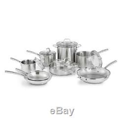 14-Piece Cookware Set Calphalon Classic Stainless Steel Pots and Pans Safe