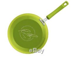 14 Piece Green Rachael Ray Cookware Set Nonstick Pan Pot Hard Enamel Skillet
