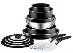 14 Piece Pots Pans Set Kitchen Cookware Non Stick Stackable Design Space Saving