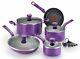 14-Piece Purple T-fal Cookware Set Dutch Oven Saucepan Frypan Pots and Pans