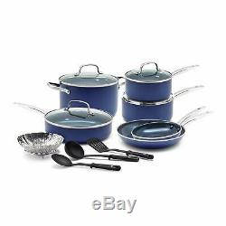 14pc Blue Diamond Pan Cookware-Set Ceramic Cookware Set Nonstick Stainless Steel