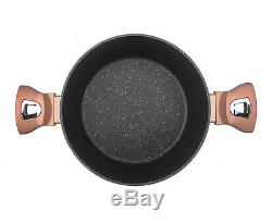 15-pcs Cookware Set Granite Coat. BERLINGER HAUS Metallic Rose Gold Noir BH-1900