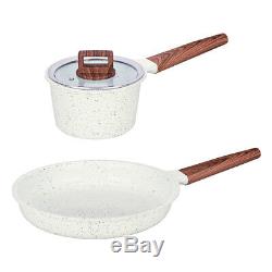 16PC Ceramic Casserole Cookware Set Non Stick Frying Pan Saucepans Induction Pot
