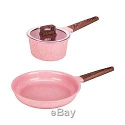 16PC Ceramic Coated Cookware Set Non Stick Frying Pan Saucepan Set Induction Pot