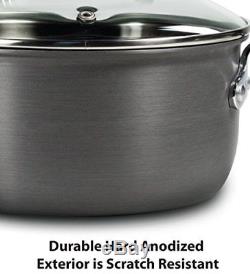 17 Piece Cookware Set Nonstick Scratch Resistant Kitchen Pots and Pans Lids Gray