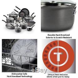 17 Pieces Cooking Set Pots Pans Titanium Nonstick Red Thermo-Spot T-fal Cookware