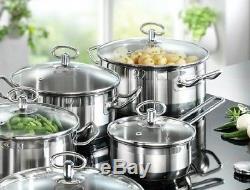 20 Piece Induction Cookware Set with Bowls Pots Pans Stainless Steel Non Stick