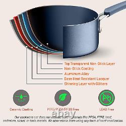 20-Piece Nonstick Kitchen Ptfe/Pfoa/Pfos-Free Heat Resistant Silicone Handles Co