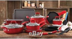 20-Piece RED Cookware Combo Set The Pioneer Woman Vintage Speckle POTS PANS NEW