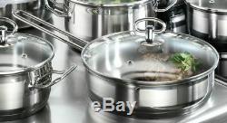 20-Piece Stainless Steel Non Stick Cookware Pots And Pans Set Home Kitchen New