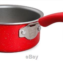 24-Piece Cookware Combo Pot And Pan Set The Pioneer Woman Vintage Speckle Red