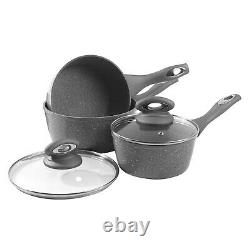 3Piece Marblestone Pan Set Non-Stick Salter Marble Saucepans Kitchen Cookware