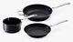 3 PCE Le Creuset Toughened Non-Stick Saucepan & Frying Pan Set, Black (RRP £315)