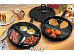 3in1 DIVIDE WONDER COMBO DIVIDED FRYING PAN SET NON STICK DELICIOUS BREAKFAST