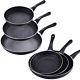 3pc Frying Pan Non Stick Marble Coating Surface Fry Sauce Cooking Pot Frypan
