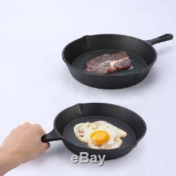 3pcs Non-Stick Frying Griddle Pan Set BBQ CAST IRON Barbecue Grill Fry Skillet