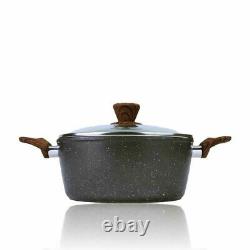 3pcs/ Set Saucepan Non-Stick Casserole Milk Stock Pot Cookware with Lid Kitchen AU