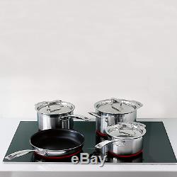 4pc QUALITY Stainless Steel Kitchen Cookware Set Saucepan, Non-Stick Frying Pan