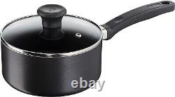 5Pcs Non Stick Saucepan Cookware Set Cooking Pot Frying Pan With Glass Lids UK