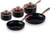 5-Piece Pan Set Tower T800140RB Non-Stick Linear in Black and Rose Gold