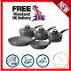 5-piece Pan Set Tower T81276 Forged with Non Stick Cerastone Coating in Grey