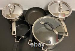 5 x Circulon Pan Set Non-stick Frying Pan and Saucepans Good Used Condition
