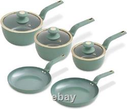 5pc Cookware Set By Tower T800232JDE Cavaletto Non-Stick in Jade Green