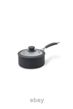 5pc Pan Set Cookware Non Stick Frying Saucepan Lid Soft Grip Silicone Handles