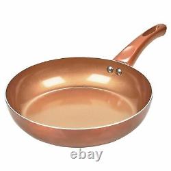 6Pc Non Stick Pan Ceramic Copper Frying Fry Saucepan Pot Cooking Cookware Set