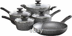 7 PCS Marble Coated Aluminium Non Stick Cooking Pots Frying Pan Cookware Set
