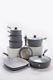 7 Piece Grey Professional Cookware Set Non Stick Silicon Handles INDUCTION