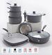 7 Piece Professional Grey Cookware Set Non Stick -Silicon Handles -INDUCTION