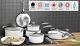 7 Piece Professional White Cookware Set Non Stick -Silicon Handles -INDUCTION