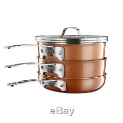 8 Pc Stackmaster Ultra Nonstick Cookware Set Stackable Pots Pans Dishwasher Safe