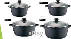 8 Pcs Die-cast Casserole Dish Soup Pan Sauce Pot Non Stick Cooking Saucepan Wok