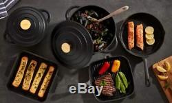 8-Piece Cast Iron Cookware Set Casserole Pan Skillet Saucepan Roast Dish & Lids