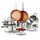 8-Piece Stainless Steel Cookware Set Non Stick and Compatible for all hobs