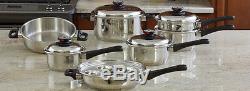 9-Element STAINLESS STEEL 17pc COOKWARE SET Waterless Pots Pans Kitchen Cooking